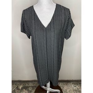 Madewell Novel Striped Dress In Black/White Sz Xs